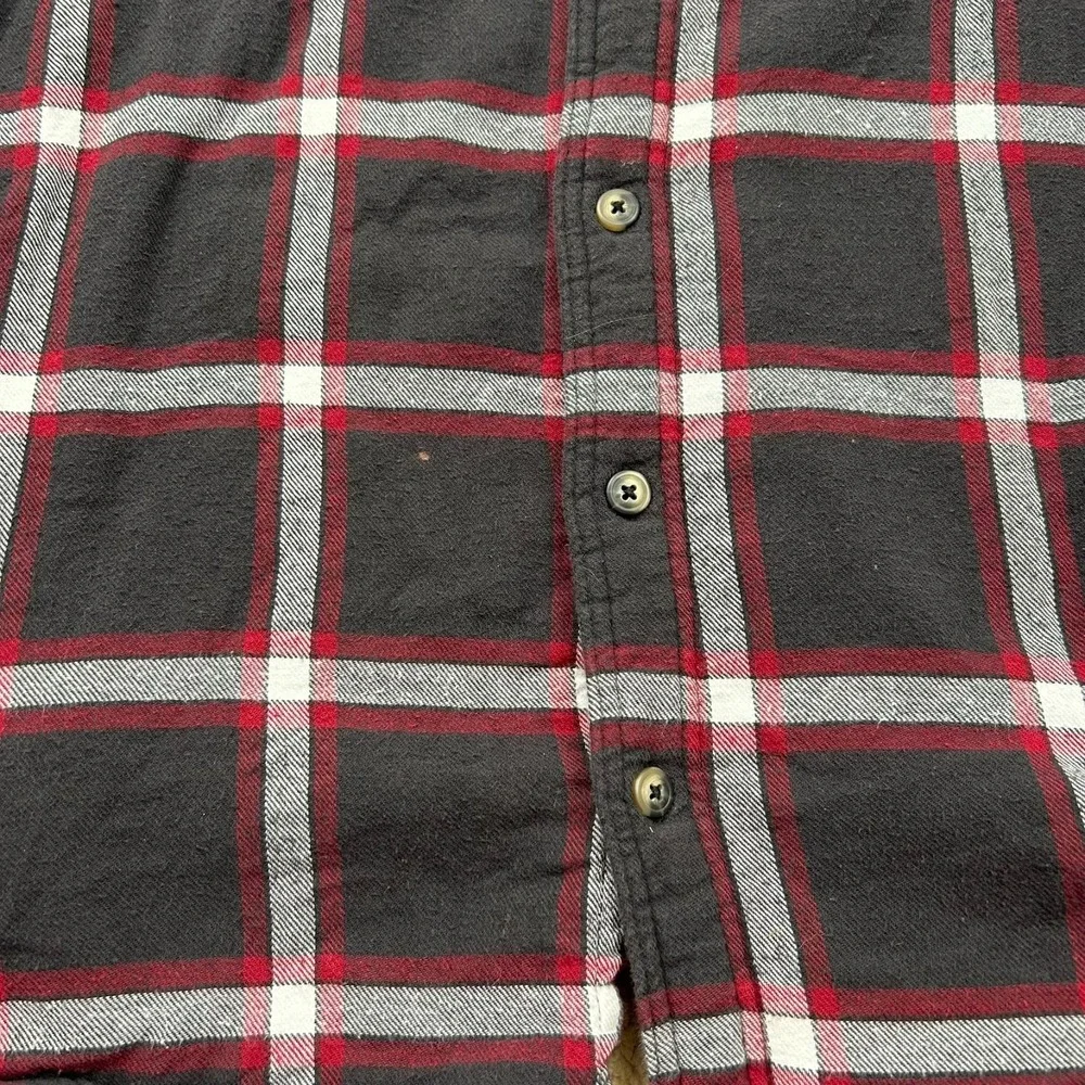 Wrangler Sherpa Lined Flannel Shacket Mens Large Brown Red Plaid Jacket Workwear